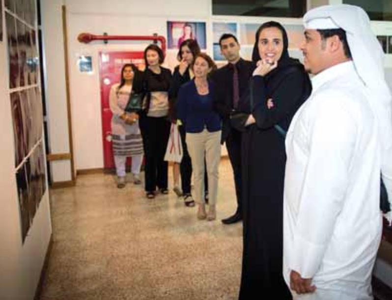 Sheikha Mayassa visits art show