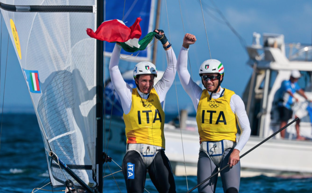 Italy Gold in Nacra 17 Mixed Multihull, Great Britain Silver, Germany Bronze